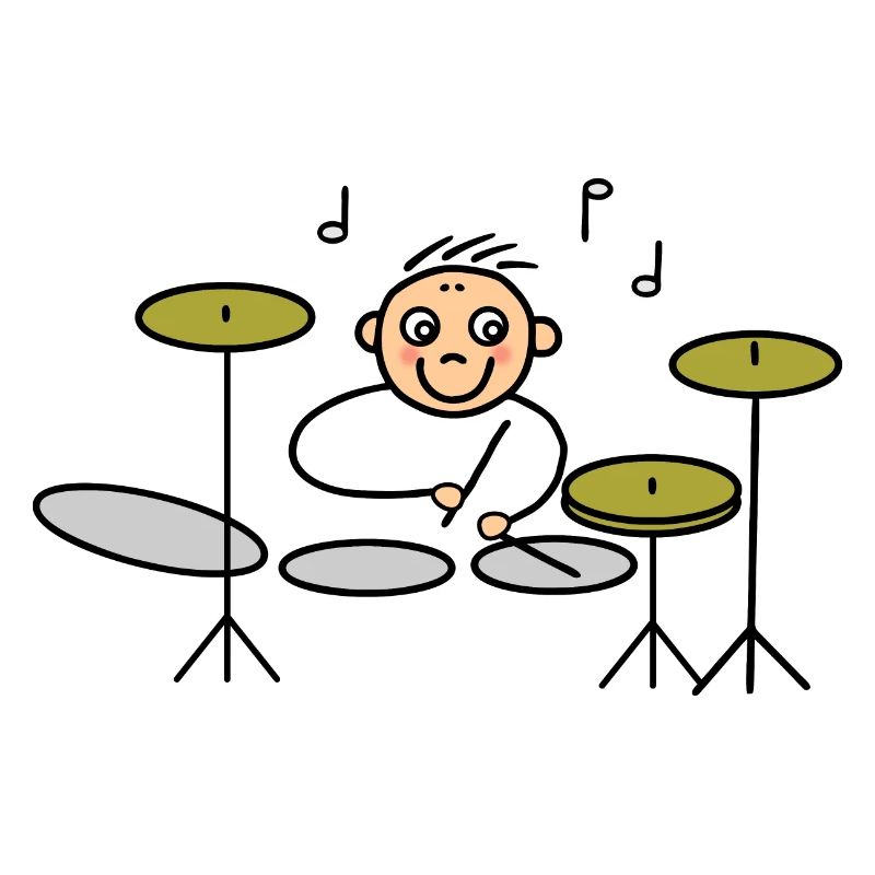 Drummer in action on drums