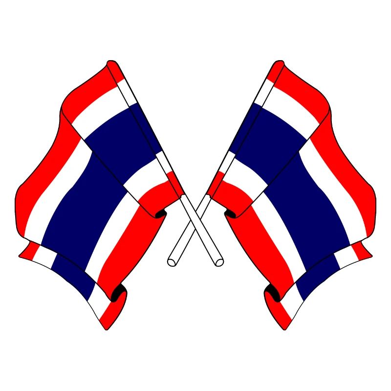 Deux drapeaux traversés depuis la Thaïlande