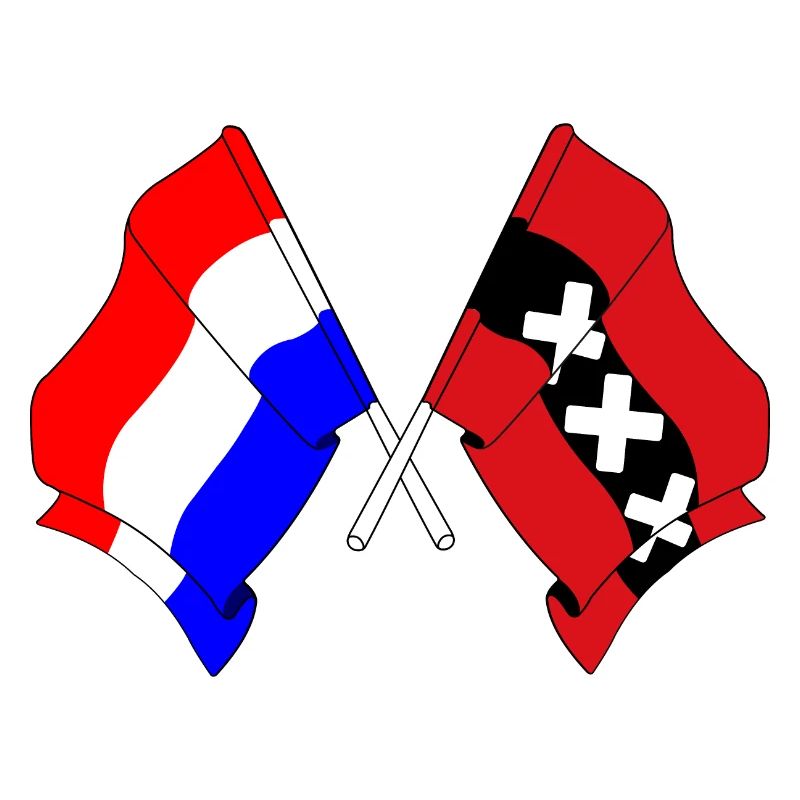 Drapeau Pays-Bas, Amsterdam croisé