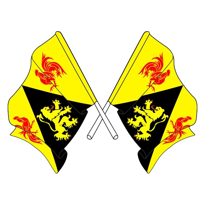 Two flags Walloon Brabant Belgium