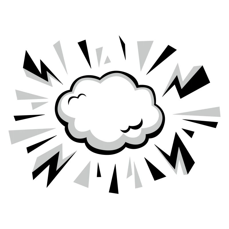 Nuage comique avec éclairs