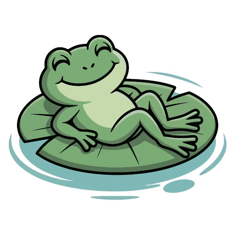 Chill frog on leaf pillow
