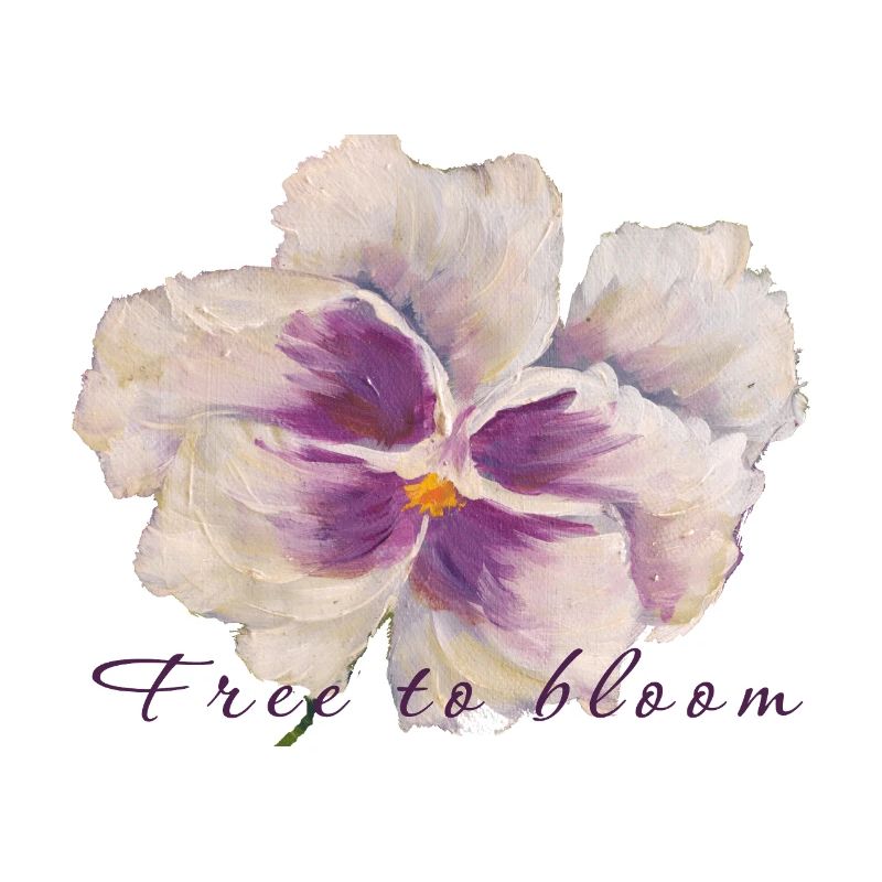 Peinture de fleurs en pensée blanche - Libre de fleurir