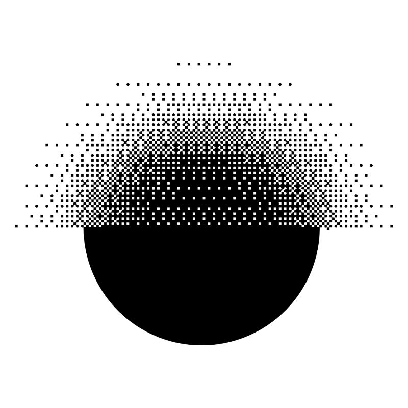 Bitmap-Design von geometrischem und pixeligem Sunburst