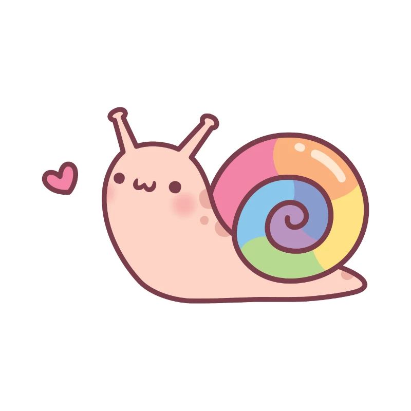Cute Snail Rainbow Shell Doodle