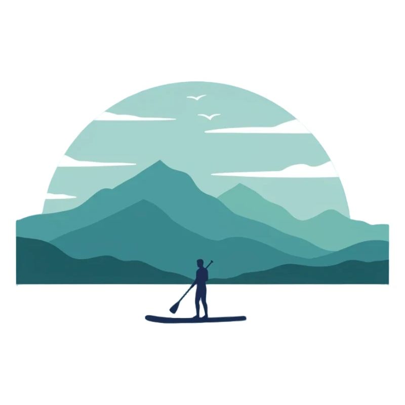 Paddleboard Dawn Over Peaks