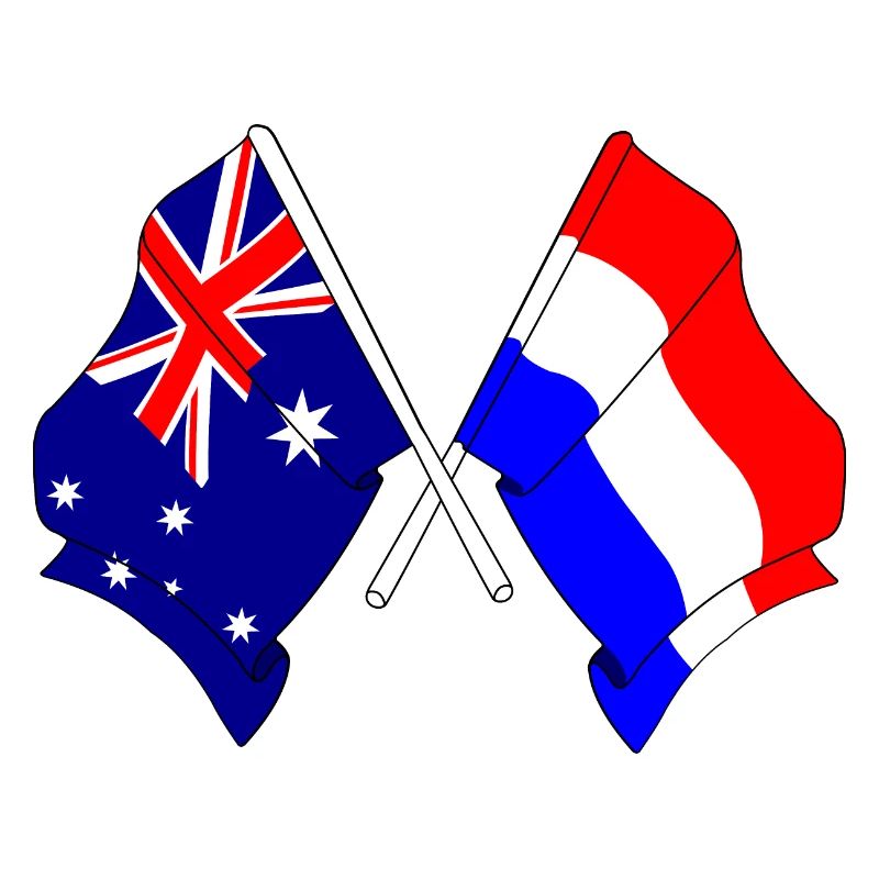 Drapeau de l’Australie et drapeau des Pays-Bas
