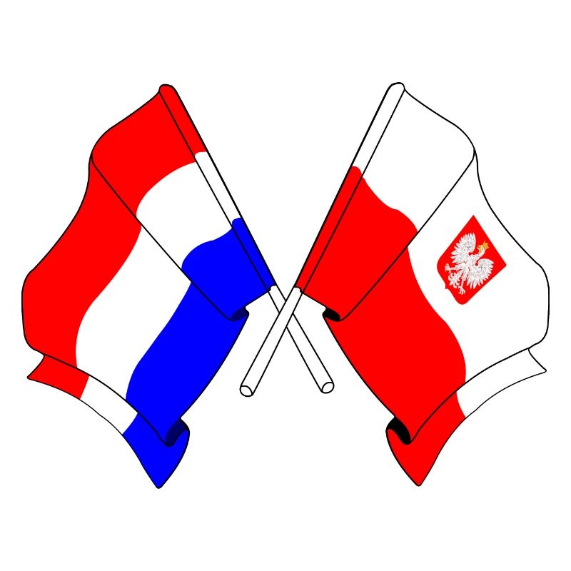 Drapeau des Pays-Bas et drapeau de la Pologne