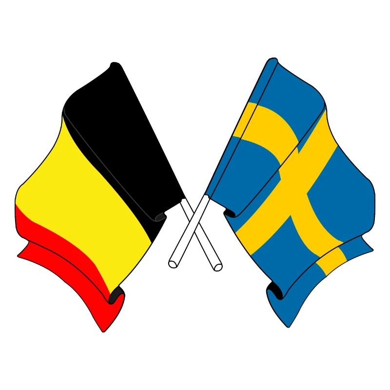 Drapeau de la Belgique, drapeau de la Suède