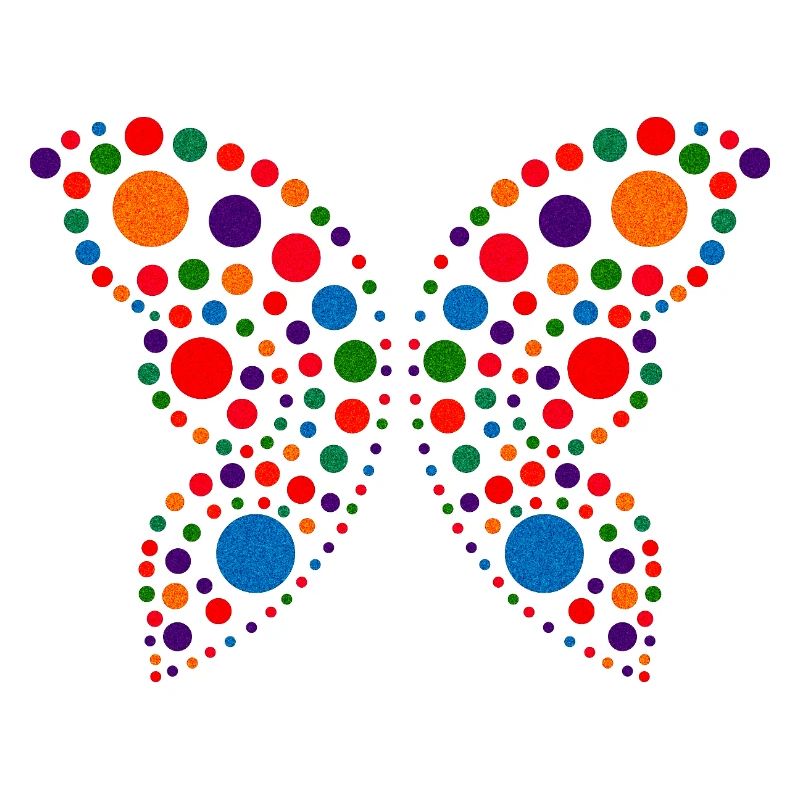 T-shirt papillon tacheté | Graphique de points colorés