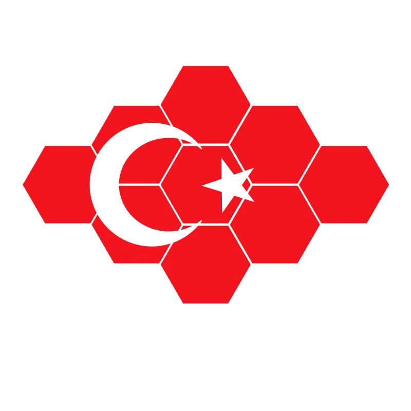 Art hexagonal du drapeau turc
