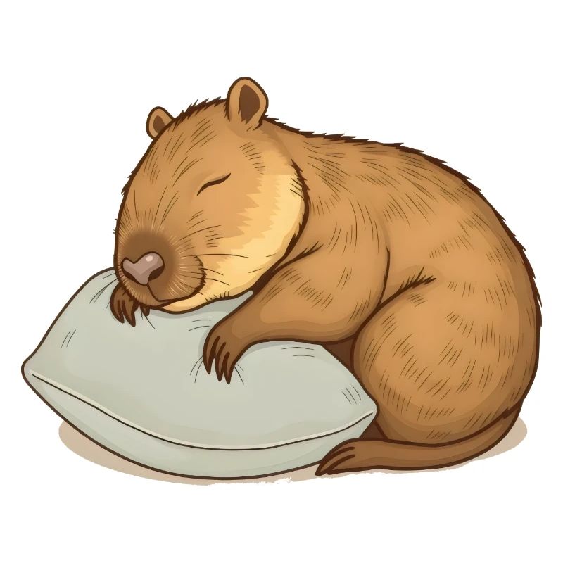 Capybara endormi mignon