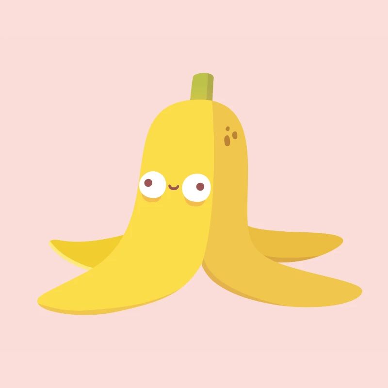 Peau de banane mignonne et stupide