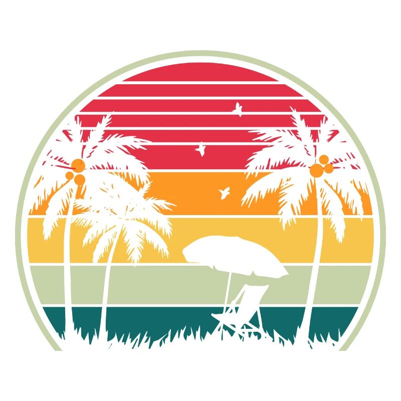 Retro Beach Sunset