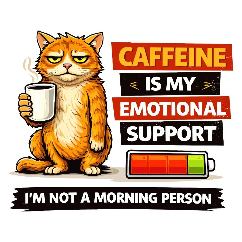 Caffeinated Cat Morning Mood