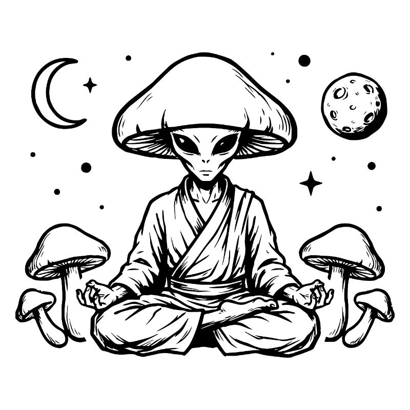 Zen mushroom master in space