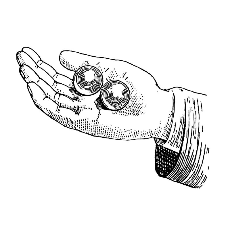 Hand with marbles