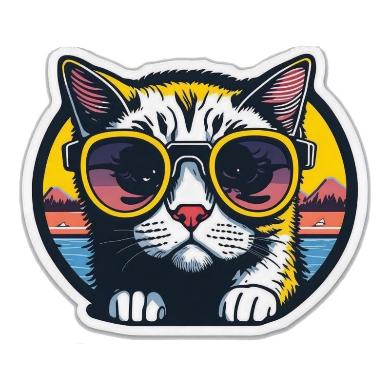 Katze mit Brille