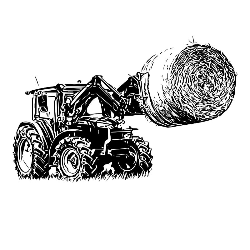 Tractor MFF 4700 M with straw bales