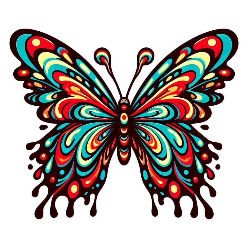 Vibrant Comic Butterfly