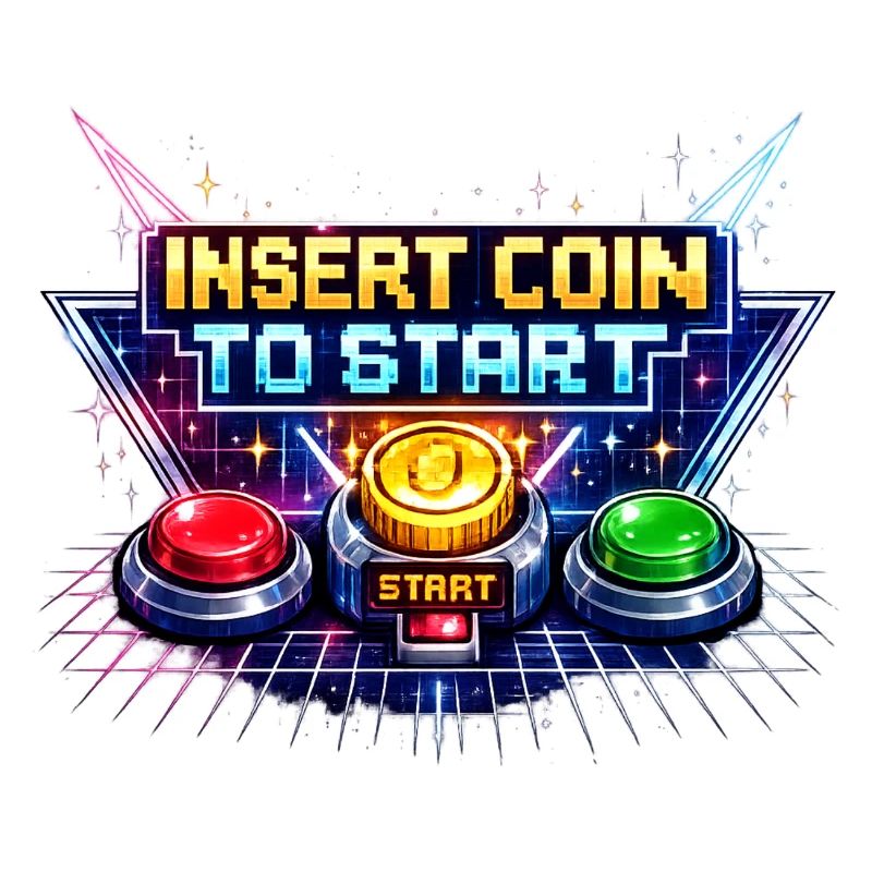 Arcade Start Button Neon Retro