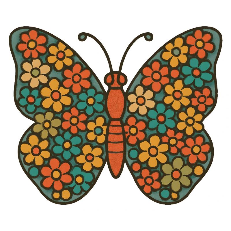 Papillon aux ailes de fleurs