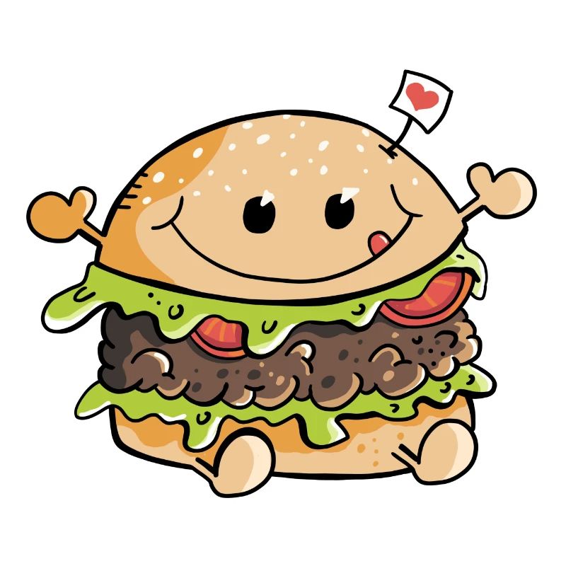 I Love Hambuger - Burger - Brötchen - Essen - Herz