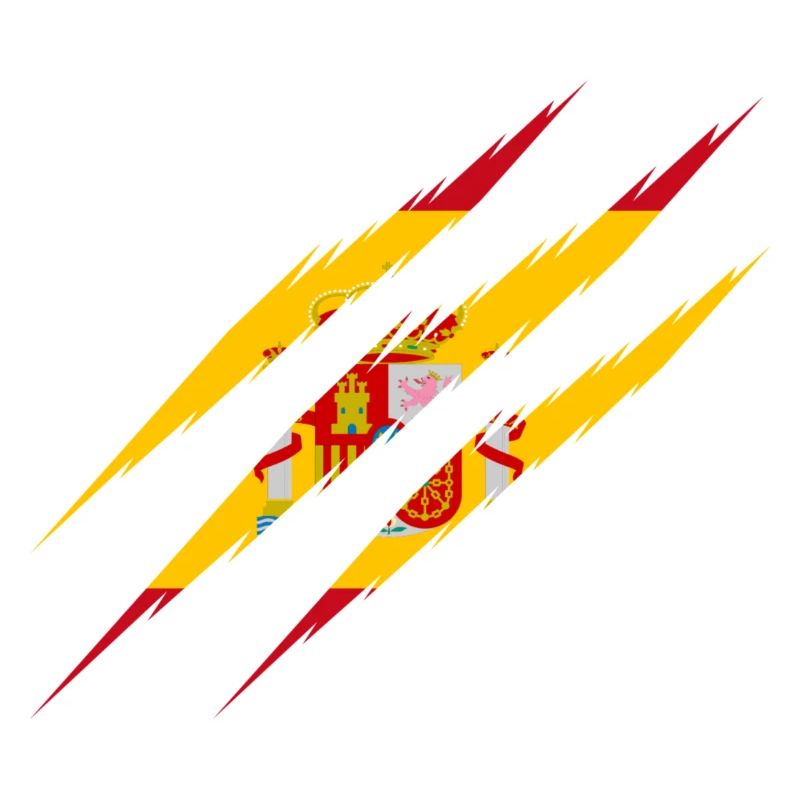 Spain flag scratch claws scratching cracks crack