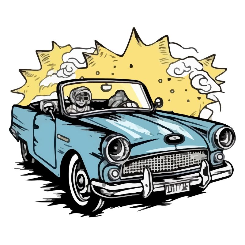 Blue convertible