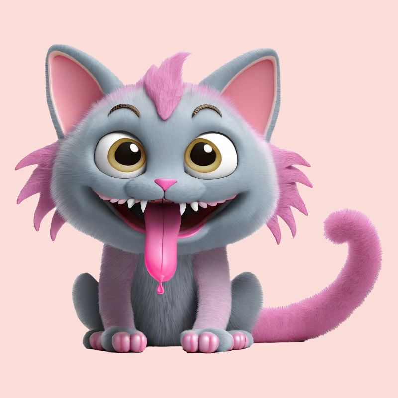 Chat monstre effrayant et mignon