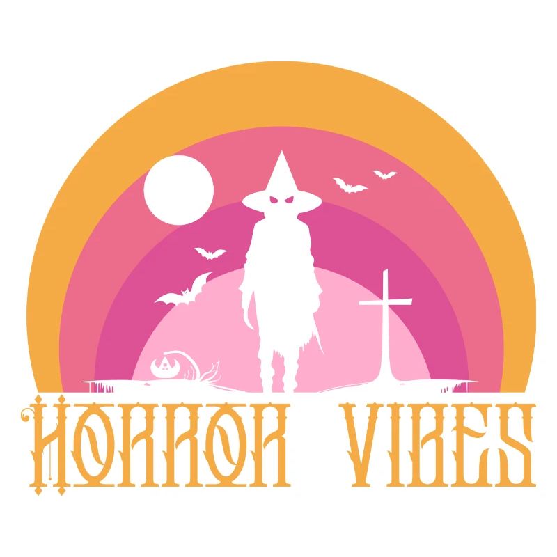 Horror Vibes Witch Silhouette Sunset