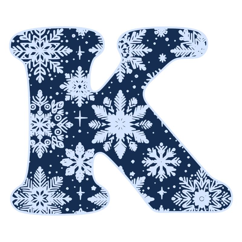 Buchstabe K Schneeflocken