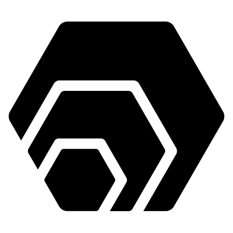 Hex Token Cryptocurrency Coin black logo