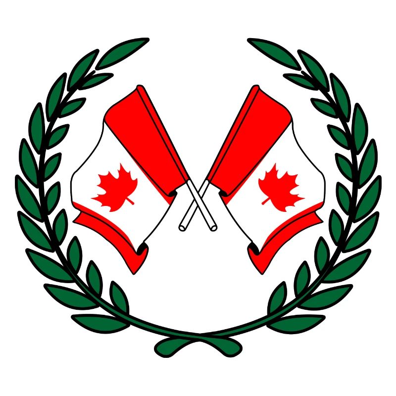 Flags Canada in laurel wreath