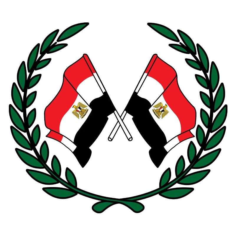 Drapeaux Égypte en couronne de laurier