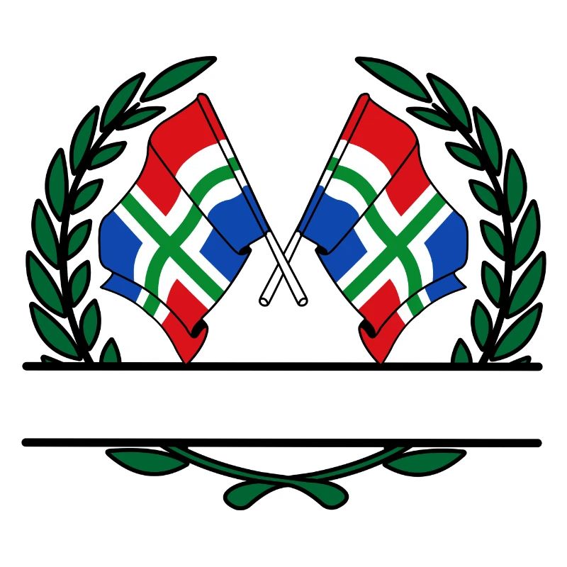 Drapeaux de la province de Groningue, bannière de couronne de laurier