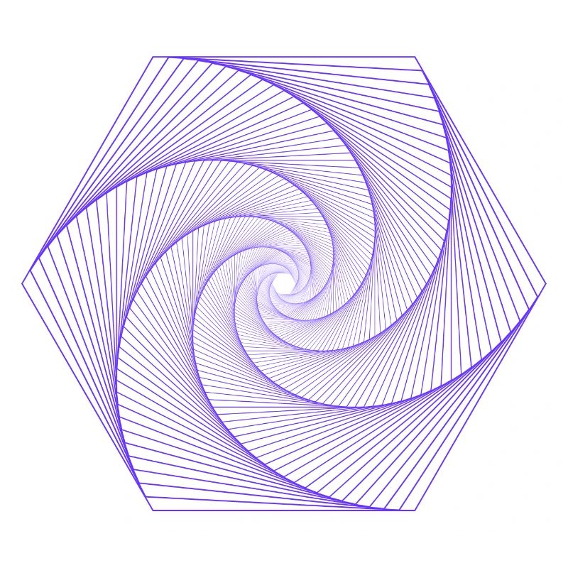 Spirale im hexagonalen Muster