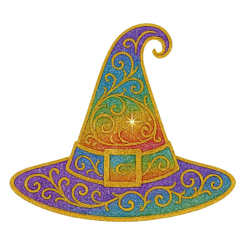 Rainbow Glitter Witch Hat