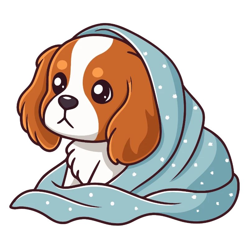 Beagle in Blau gewickelt