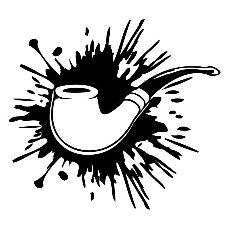 Farbklecks Tabakpfeife Raucher