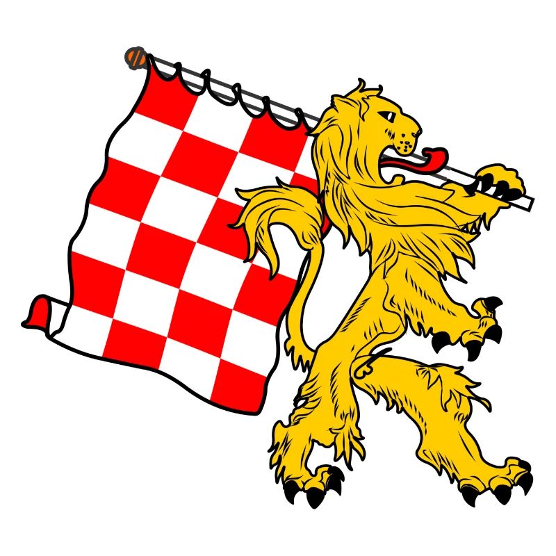 Lion avec drapeau Brabant-Septentrional Drapeau brabançon