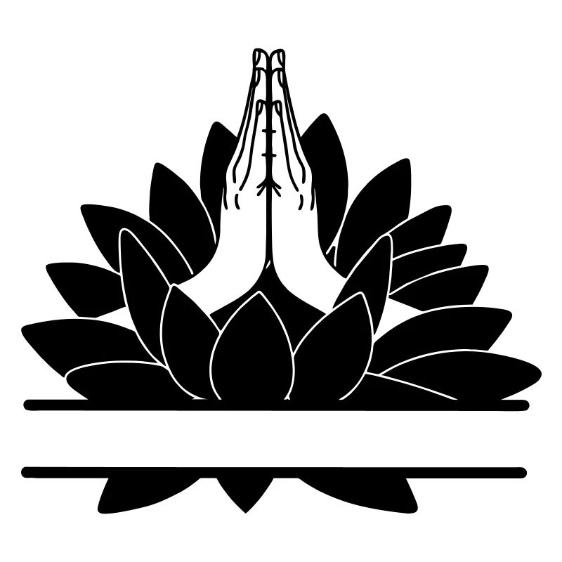 text bar namaste two hands from lotus