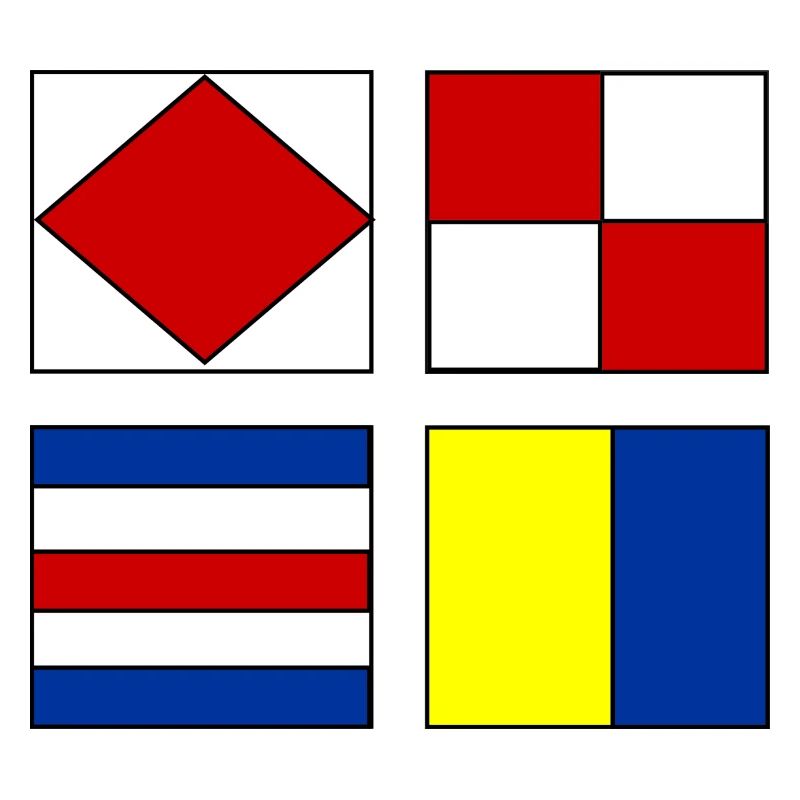 4 drapeaux nautiques