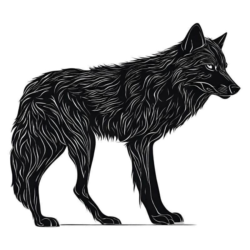 Wilder Wolf - Schwarzer Wolf T-Shirt oder Pullover