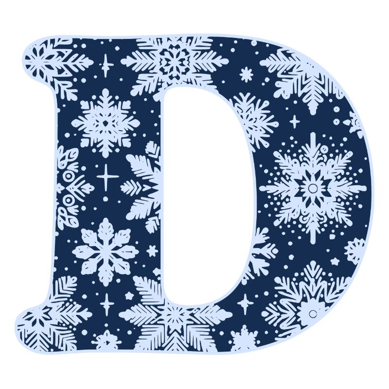 Buchstabe D Schneeflocken