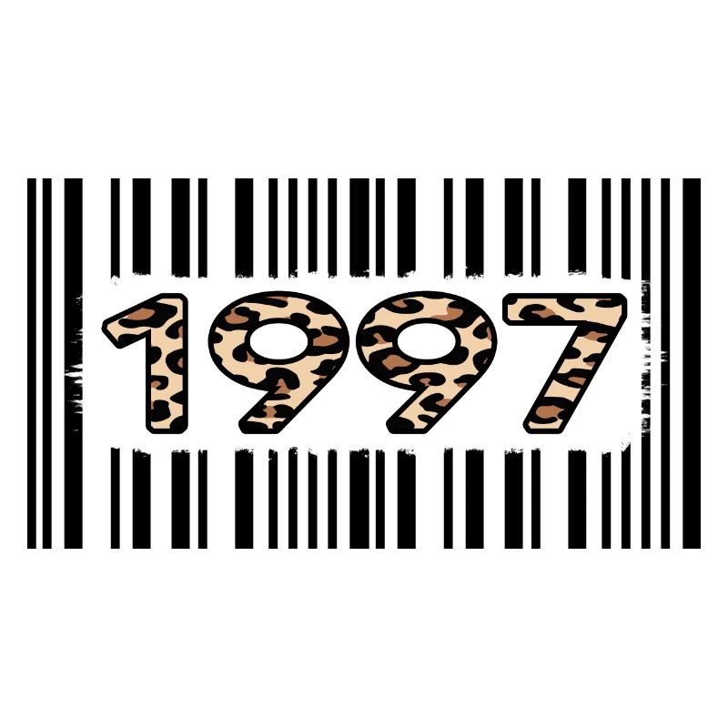1997 geburtstag 25 jahre jubiläum barcode leopard