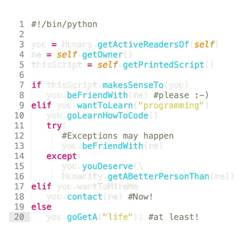 Be friends with programmers (in Python)