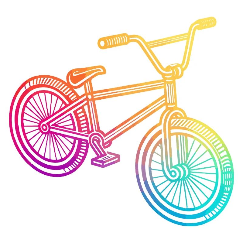 Rainbow Geometric Bicycle Illustration