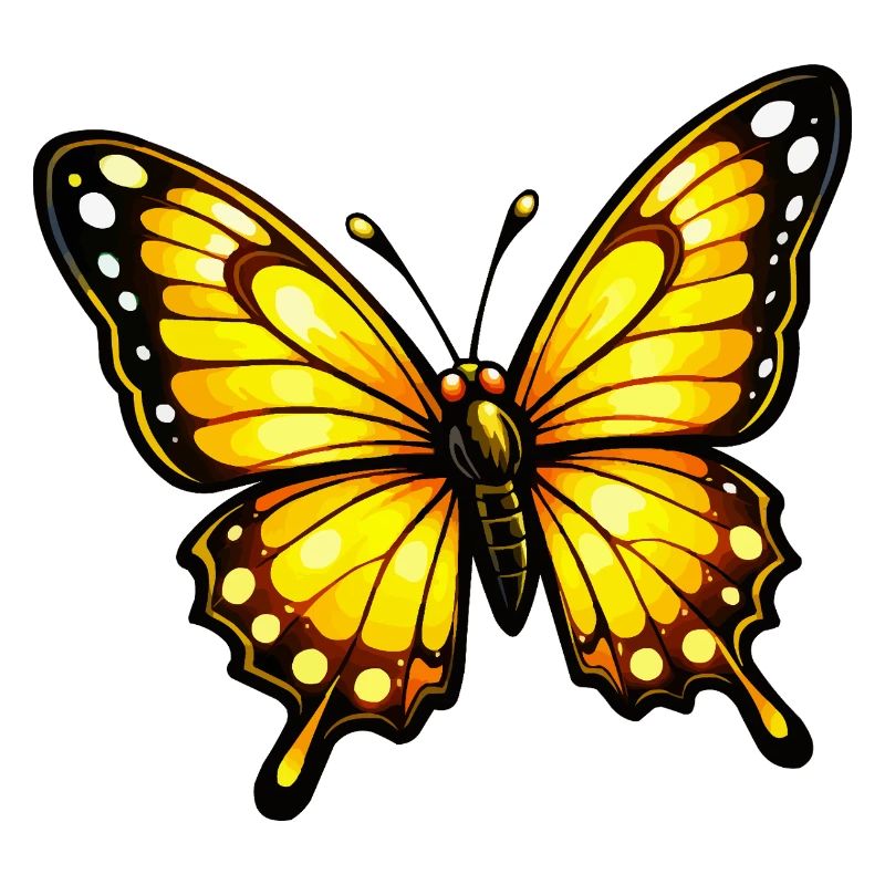 Yellow Orange Butterfly Pattern