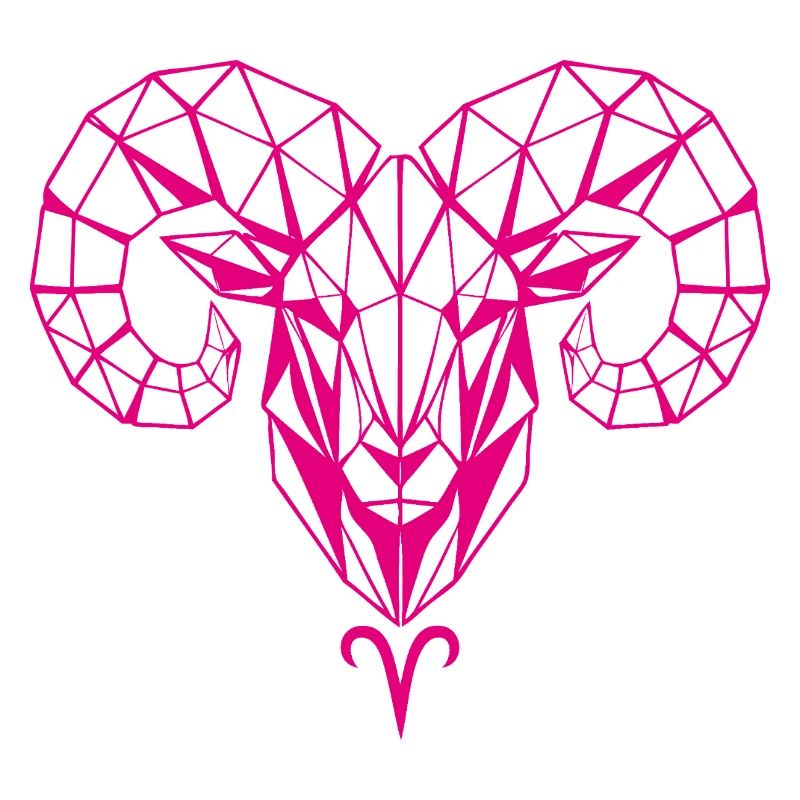 Geometrischer PinkWidder Kopf